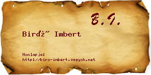 Biró Imbert névjegykártya